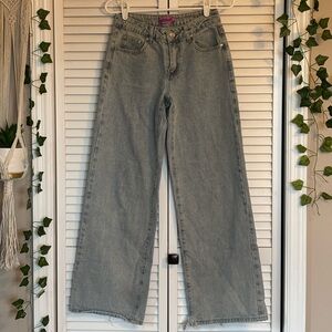 Edikted Light Blue baggy wide leg low rise Jeans